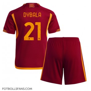 AS Roma Paulo Dybala #21 Replika Hemmatröja Barn 2023-24 Kortärmad (+ Korta byxor)